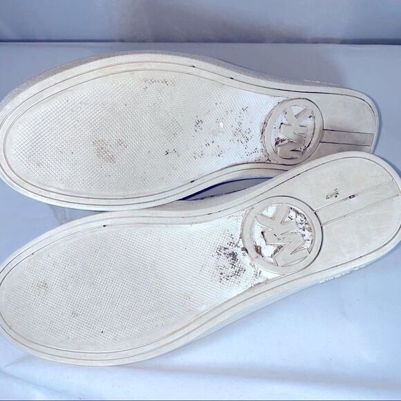 Michael Kors White Leather Stars Sneakers Sz 8 (38.5) - Picture 4 of 11